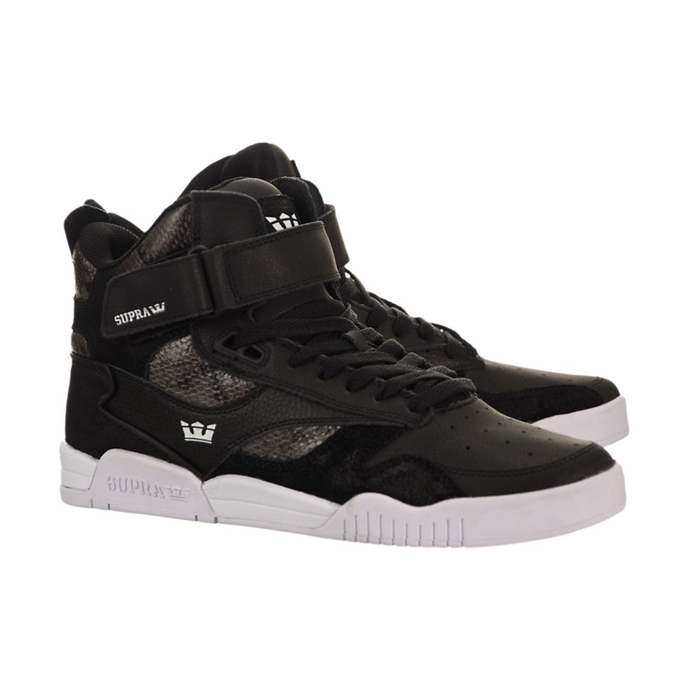 Baskets Montantes Supra Bleeker Noir Black/Snake-White Femme | OOO-48679926